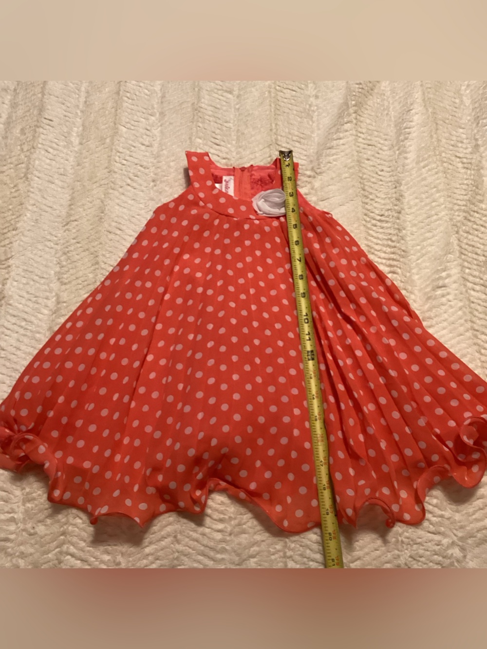 Baby Girls Orange/pink Polka Dot Jessica Ann Sundress Sz 18 Months Flare Dress